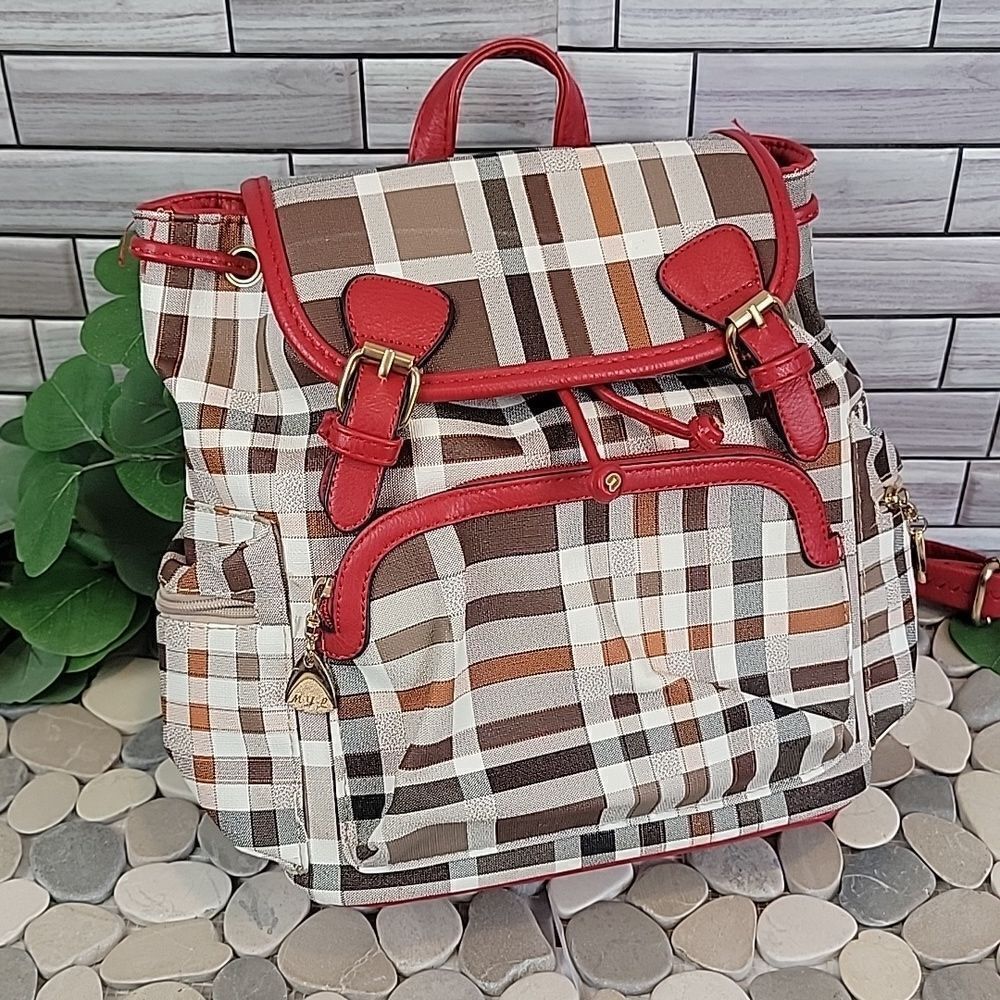 Unbranded checkered plaid backpack